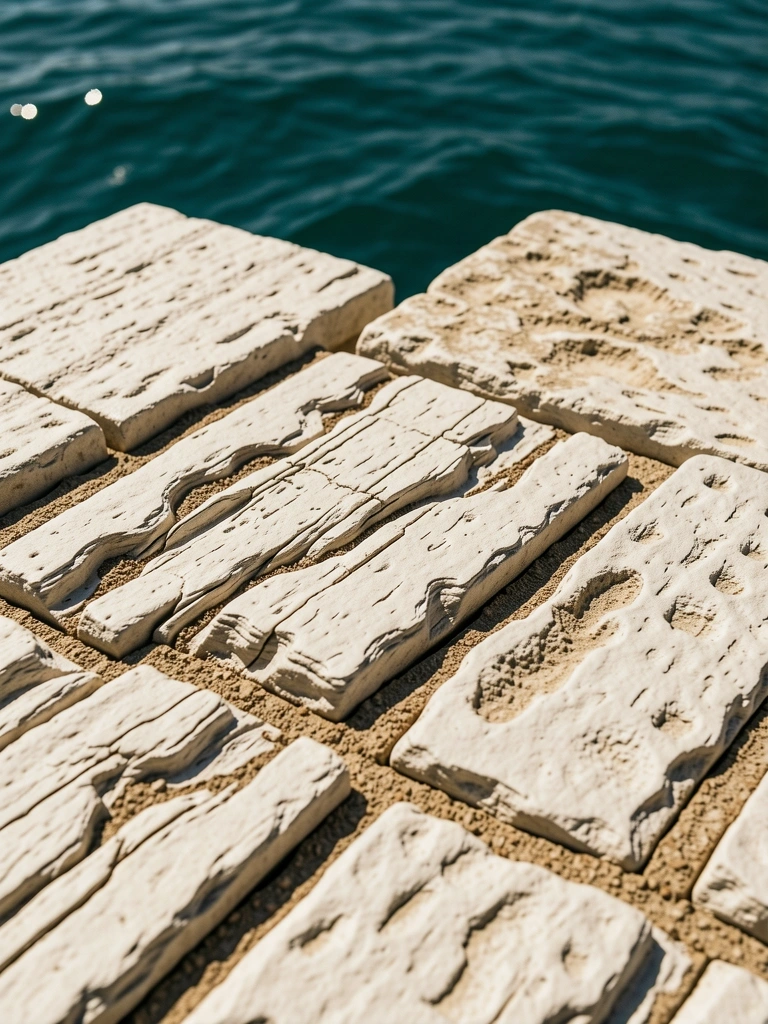 Sun-bleached stone texture representing the layers of habit.