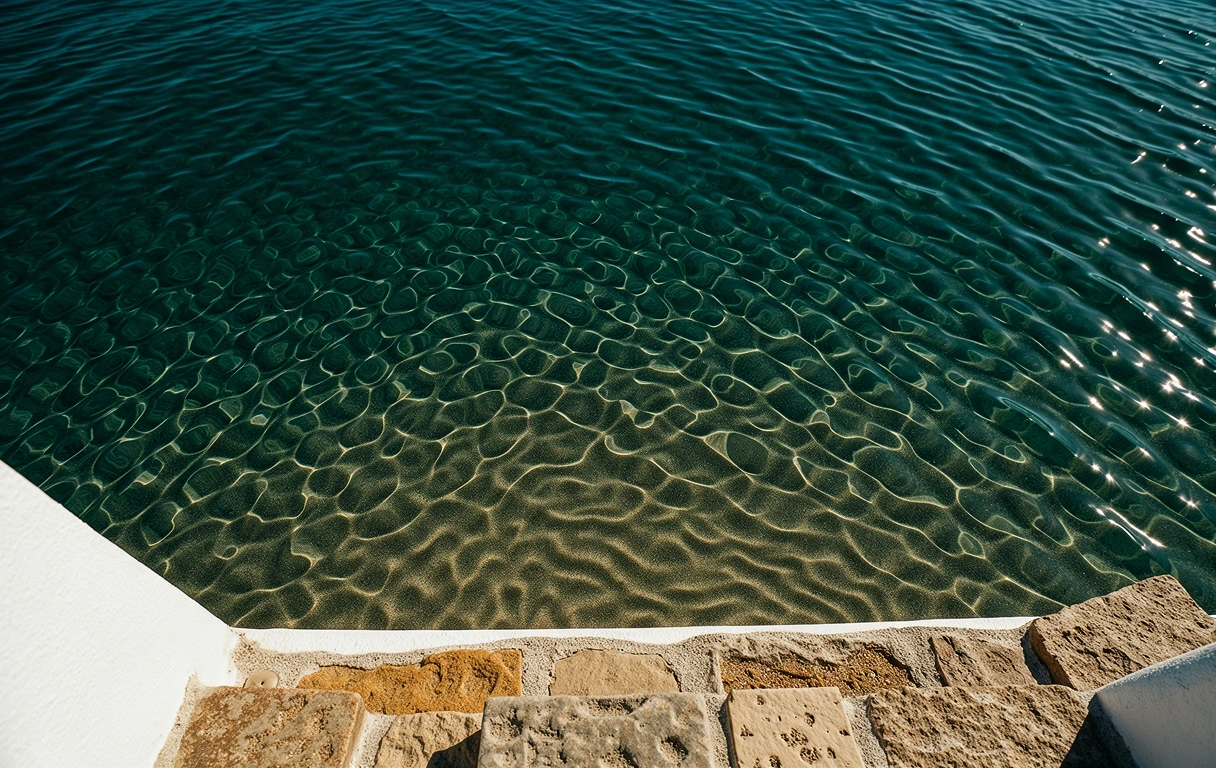 Aegean water refraction patterns