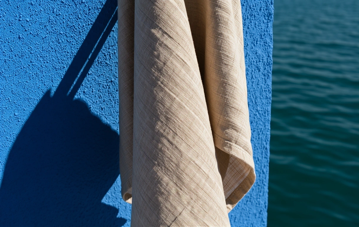 Linen and Blue Wall Architecture