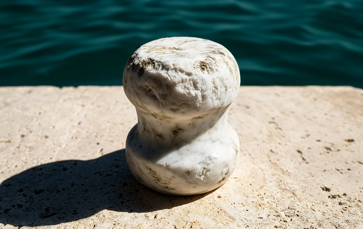 Natural white stone texture representing resilience and time.