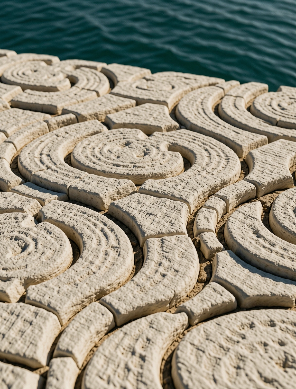 Close up of sun-bleached stone texture representing natural patterns