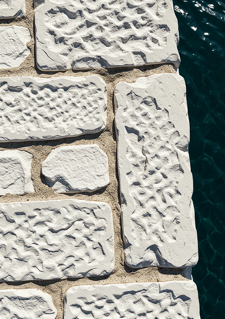 Sun-bleached Aegean stone texture